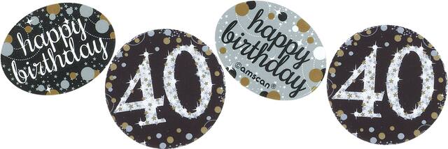 Sparkling Celebration "40 Happy Birthday" Confetti Table Scatter