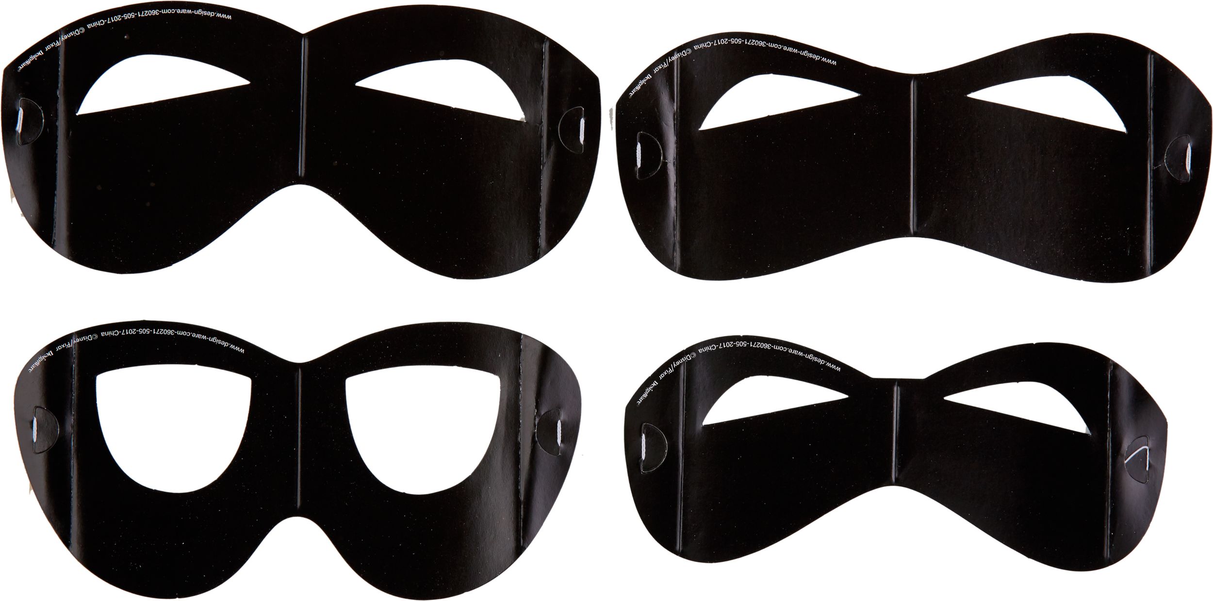 Disney Pixar The Incredibles Paper Eye Masks, Black, One Size, 8-pk, Wearable Costume Accessories for Halloween Overhead_Flat