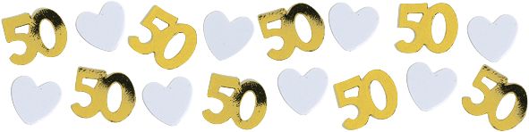 Confettis 50e anniversaire doré, 4 modèles CloseUp