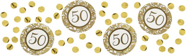 Confettis 50e anniversaire doré, 4 modèles CloseUp