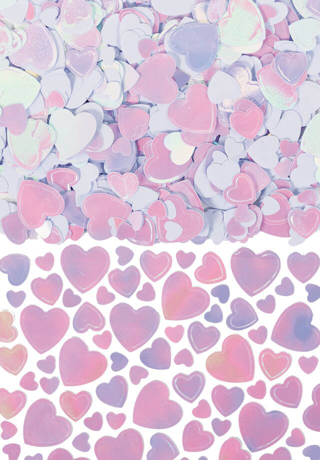 Heart Metallic Confetti Table Scatter Decoration, Pink/Purple, 2.5-oz, for Valentine's Day/Engagement Party Composite_or_Mixed