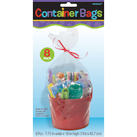 Cello Transparent Bags, Clear, 18-in, 8-pk, for Birthday/Baby Shower/Easter Front_Flat