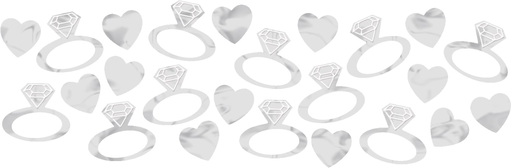 "I Do" Hearts/Rings/Circles Confetti Table Scatter Decoration, Silver, 1.2-oz, for Wedding/Engagement Overhead_Flat