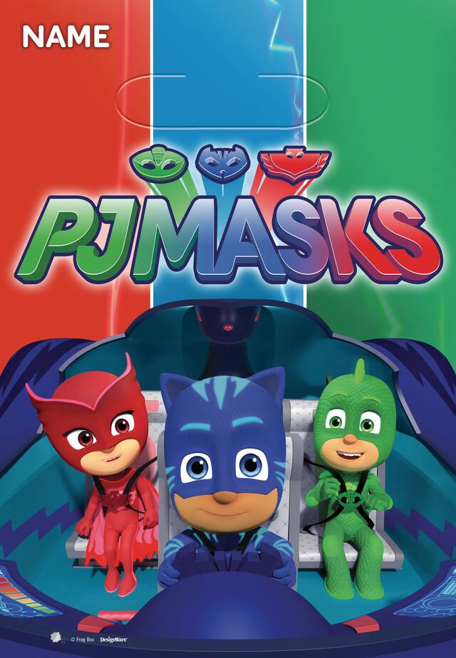 PJ Masks Catboy/Owlette/Gekko Paper Gift Bags, Red/Green/Blue, 8-in, 8-pk, for Birthday Party Front_Flat