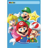 Sacs à surprises pour fête d'anniversaire, Super Mario, paq. 8 Front_Flat