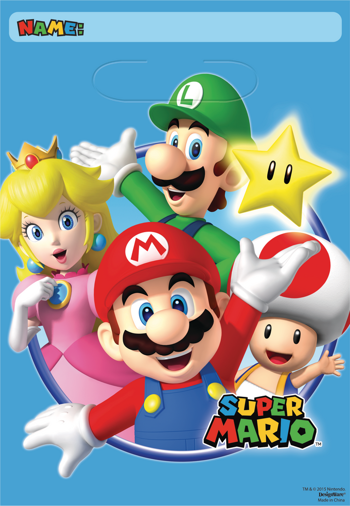 Carte d'invitation de fête d'anniversaire Super Mario, carte de
