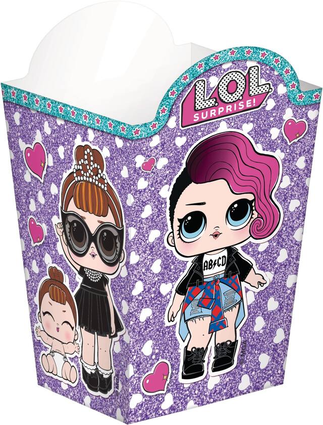 L.O.L. Surprise Popcorn Box for Party Favours Front_Angled_Right