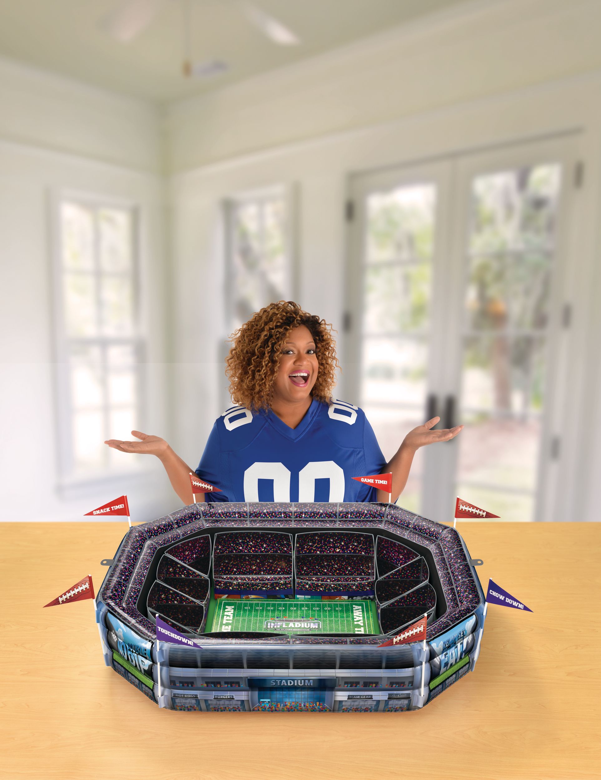 Infladium Inflatable Snack Stadium, Blue, 38-in, for Sports Party Front_Elevated