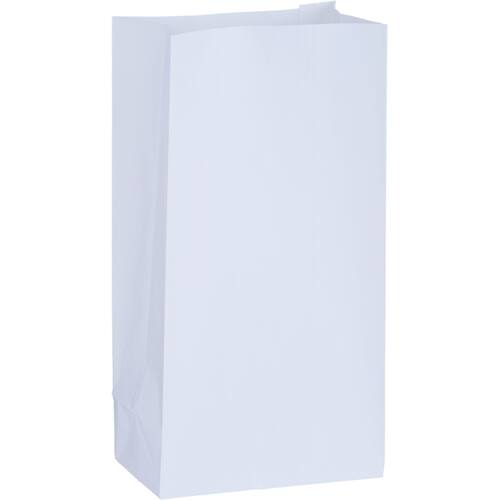 Paper Bags, White, 10-in, 12-pk, for Birthday/Easter/Halloween
