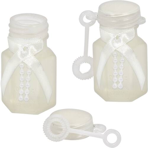 Bubble Wand Tubes, White, 24-pk, Ages 3+, for Wedding/Anniversary