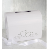 Hearts Cardholder Box, White, for Wedding Front_Angled_Right