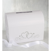 Hearts Cardholder Box, White, for Wedding Front_Angled_Right