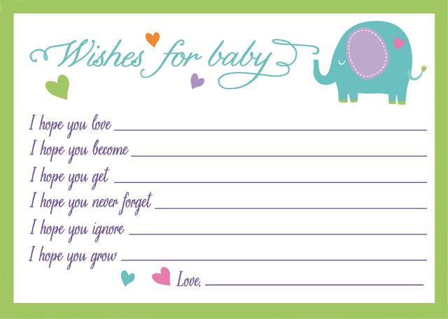 Baby Shower Wishes for Baby Cards, 24-pk Front_Flat
