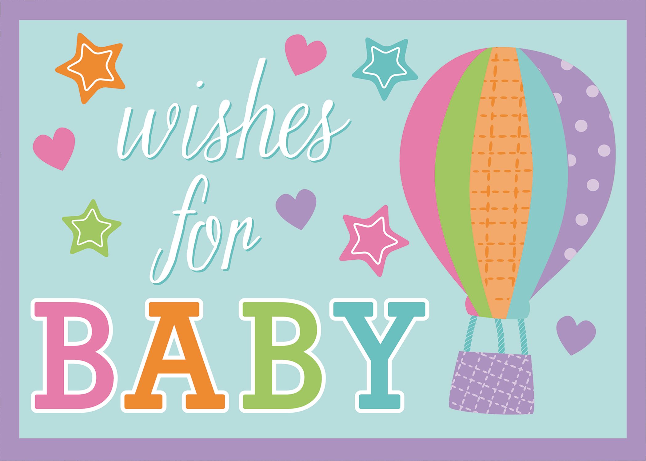 Baby Shower Wishes for Baby Cards, 24-pk Front_Flat