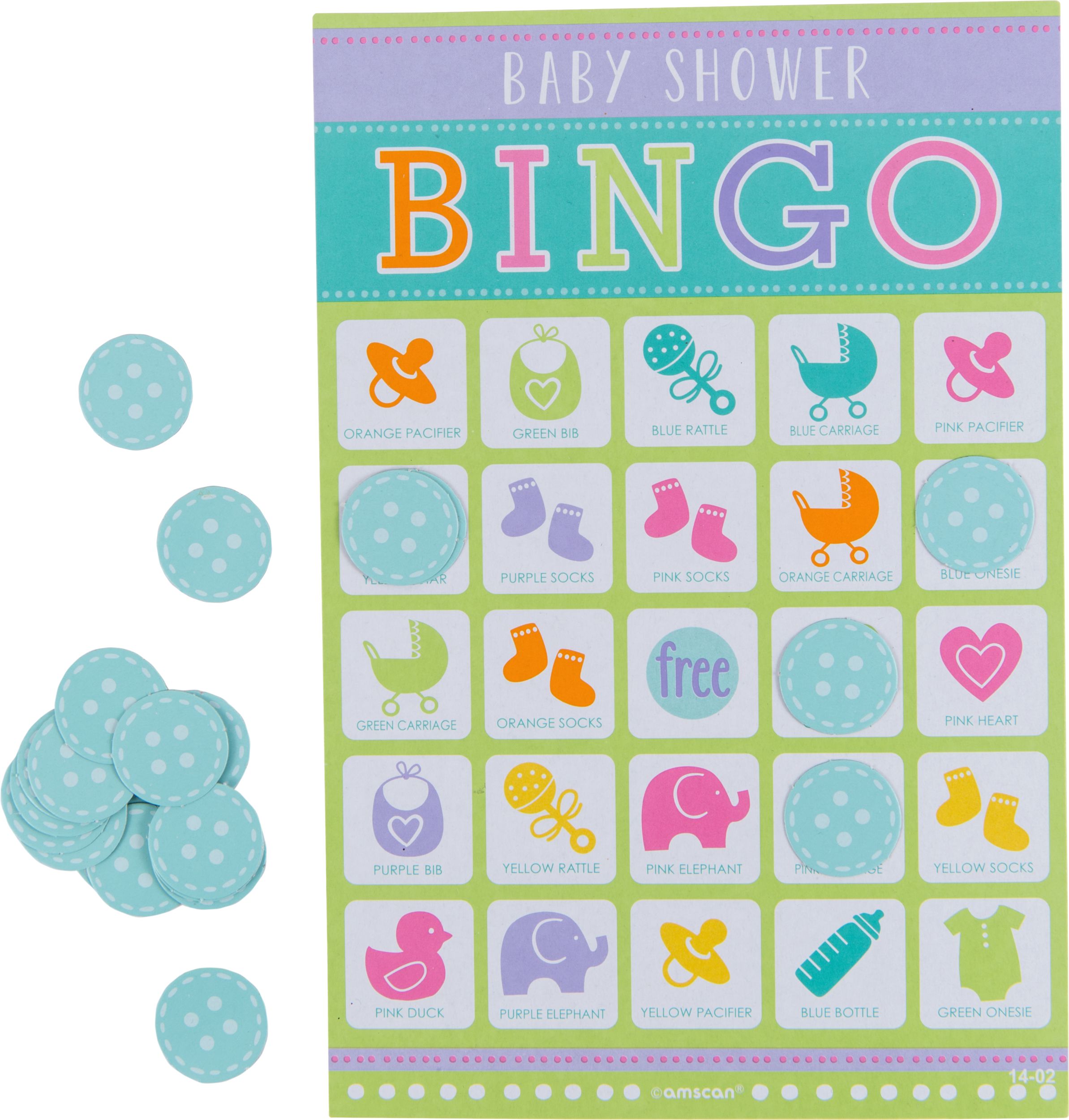 Value Bingo Baby Shower Game, 12-pc Overhead_Flat