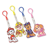 Nickelodeon PAW Patrol Chase/Skye/Marshall Puffy Keychains,  Yellow/Blue, 8-pk, for Birthday/Party Favour Front_Flat