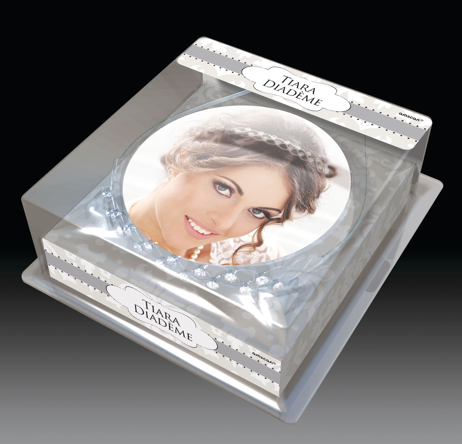 Diadème pour mariée, argent, taille unique, accessoire portable pour mariages Front_Angled_Left