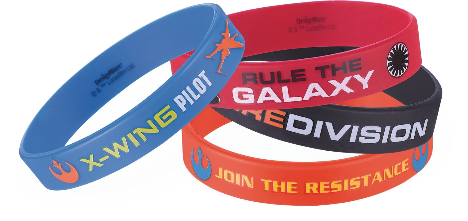 Star Wars 7 The Force Awakens Silicone Wristbands for Birthday Party Favours, 4-pk Composite_or_Mixed