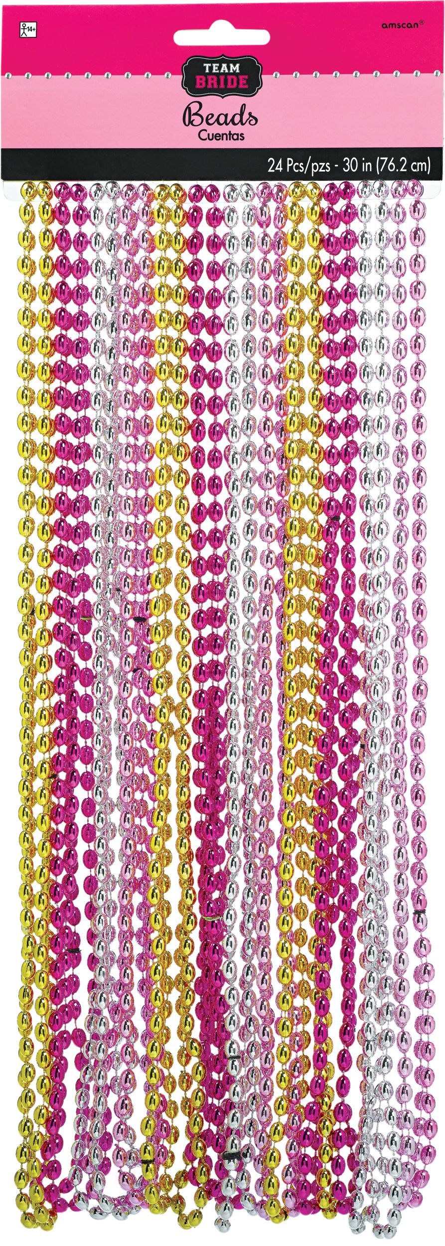 Team Bride Bead Necklaces, 24-pk Front_Flat
