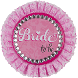 "Bride to Be" Classy Bride Lace Gemstone Button, Pink, One Size, Wearable Accessory for Wedding Shower/Bachelorette Party Front_Flat
