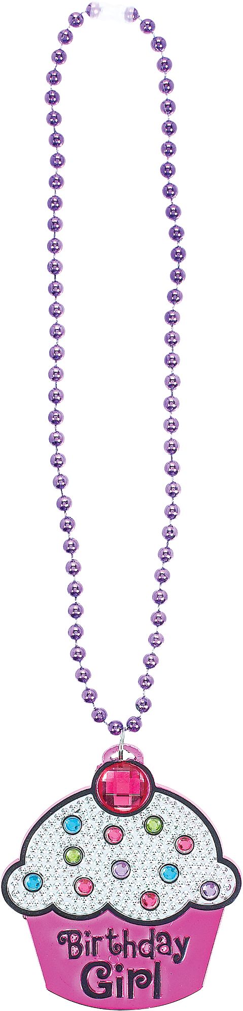 Birthday Girl Cupcake Birthday Necklace Overhead_Flat