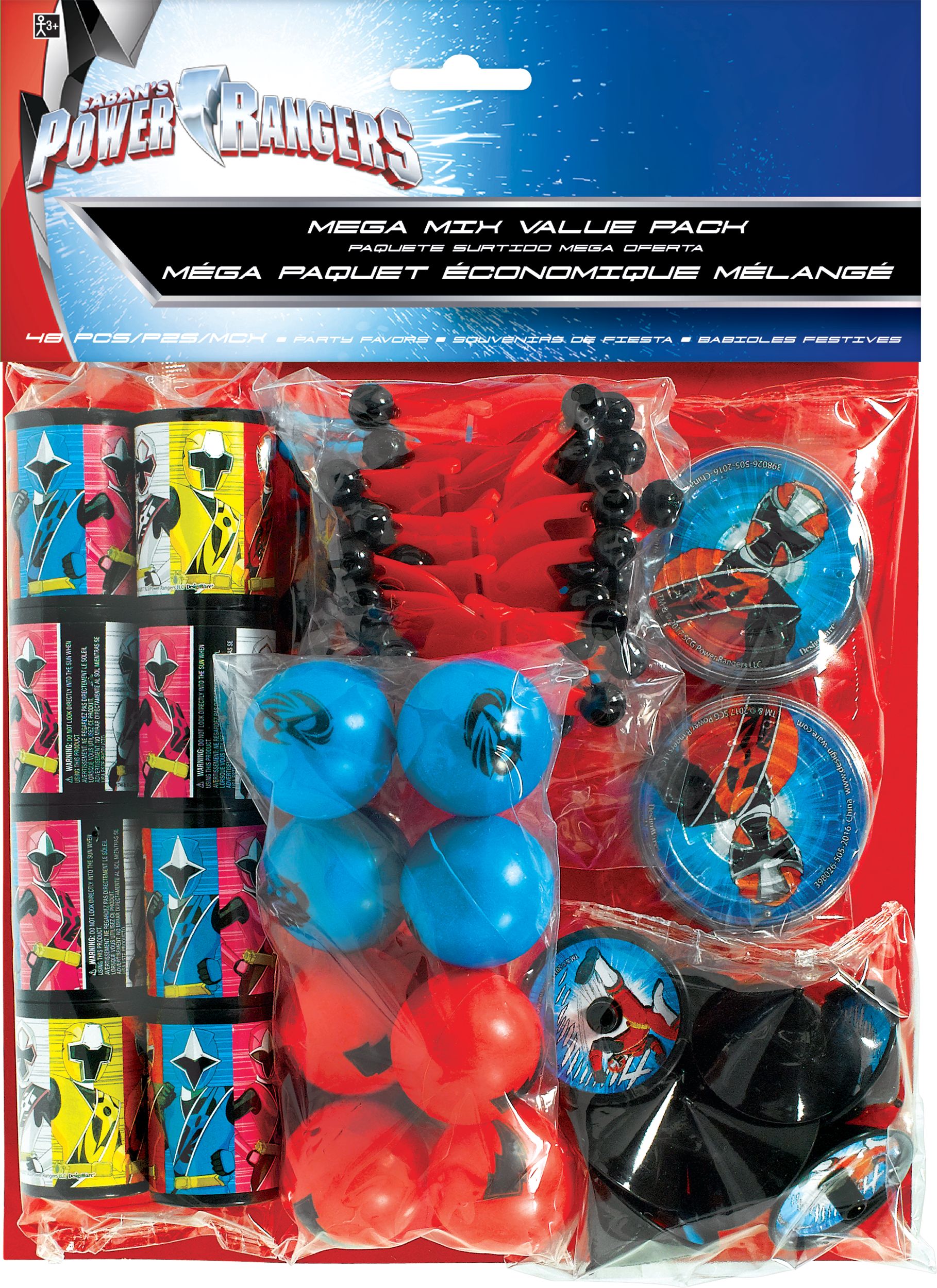 Power Rangers Ninja Steel Birthday Party Favour Pack, 48-pc Front_Flat