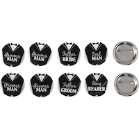 Groom Bridal Party Buttons, 8-pk Front_Flat