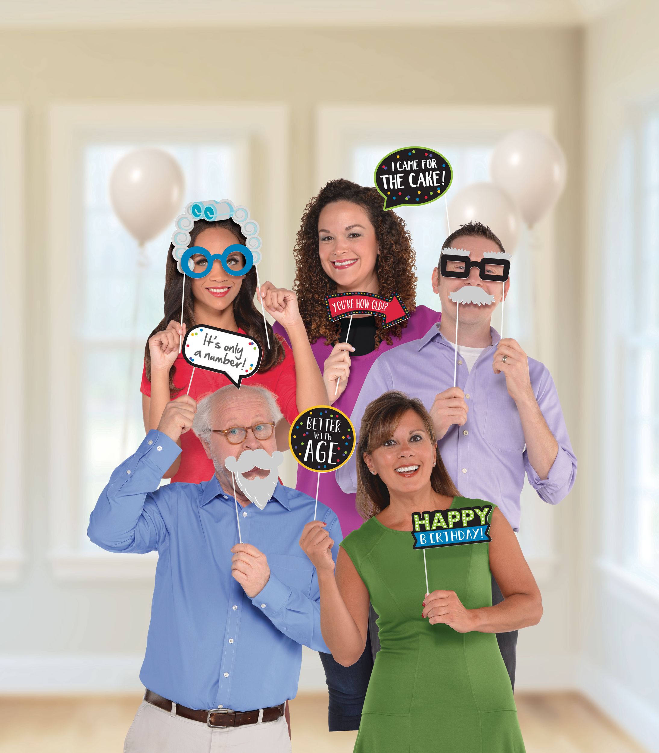 Accessoires cabine photographique Anniversaire marquant, paq. 13 Front_Flat