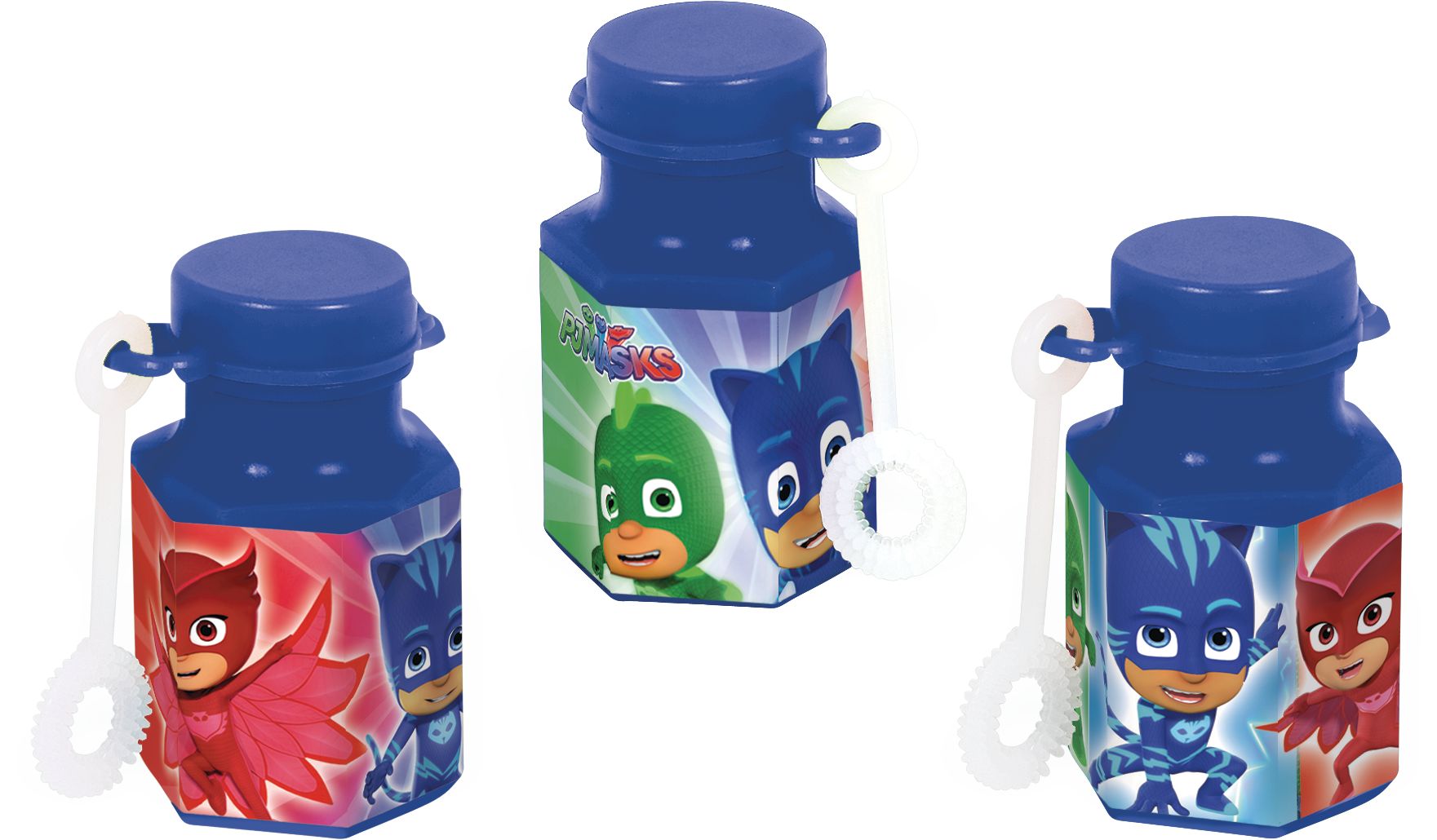 PJ Masks Catboy/Owlette/Gekko Mini Bubbles, Blue, 12-pk, Ages 3+, for Birthday/Easter/Party Favour Front_Elevated