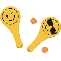 Smiley Paddle Balls for Birthday Party Favours, 12-pk Overhead_Flat