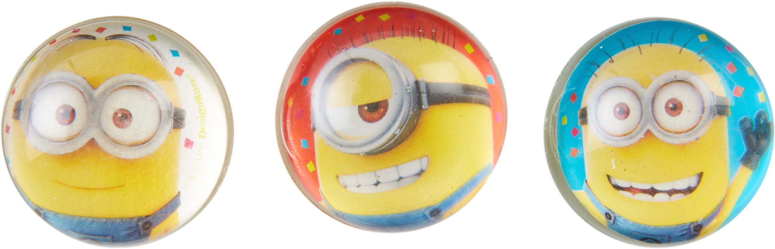 Minions Bounce Balls for Birthday Party Favours, 6-pk Front_Flat