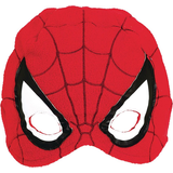 Disney Marvel Spider-Man Webbed Wonder Half Face Mask, Red/Black, One Size, Wearable Accessory for Halloween Front_Flat