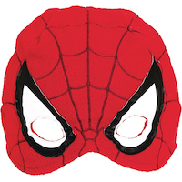 Disney Marvel Spider-Man Webbed Wonder Half Face Mask, Red/Black, One Size, Wearable Accessory for Halloween Front_Flat