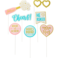 "Love" Photo Booth Sign Props, Gold, 4-in, 21-pk, for Bridal Shower/Bachelorette Front_Flat