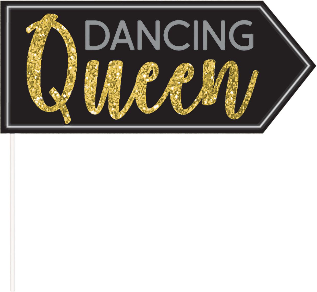 Accessoires cabine photographique Mariage à paillettes dorées Front_Flat