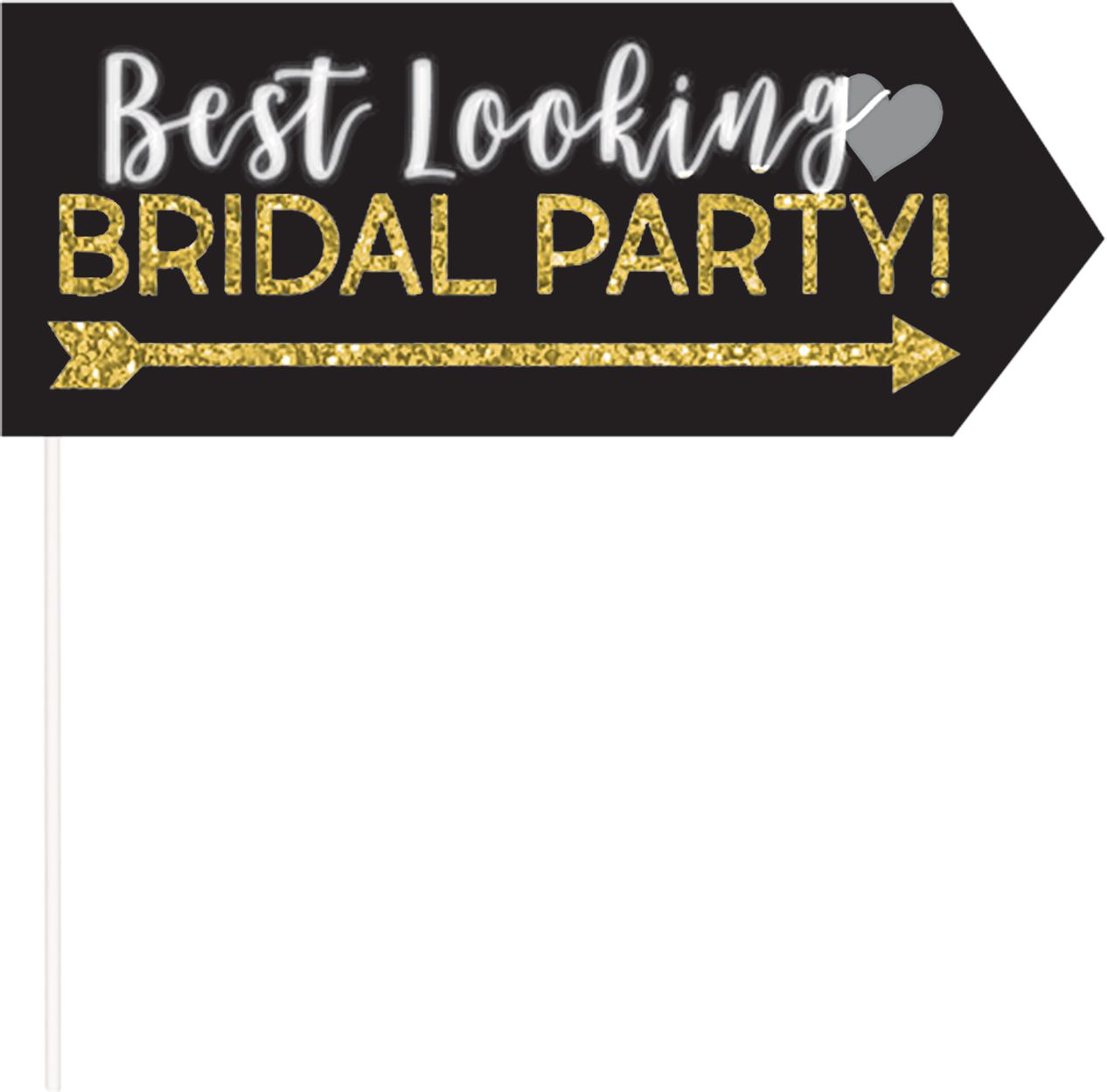 Accessoires cabine photographique Mariage à paillettes dorées Front_Flat