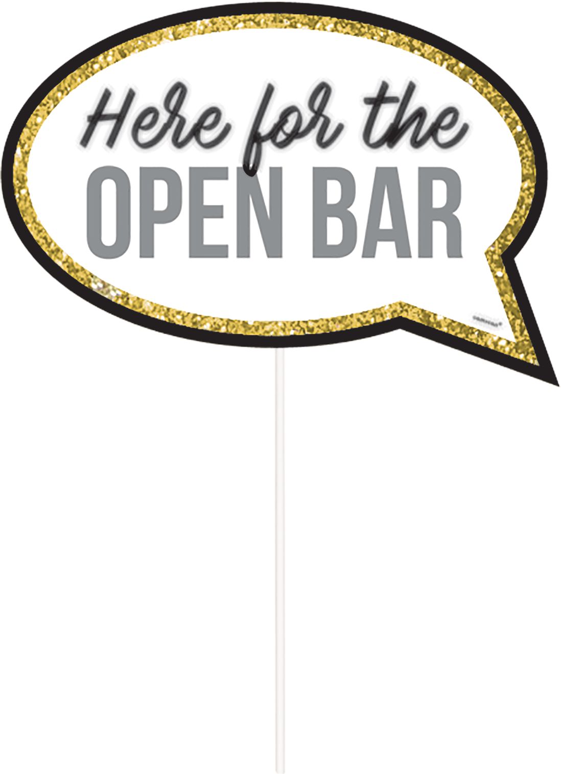 Accessoires cabine photographique Mariage à paillettes dorées Front_Flat