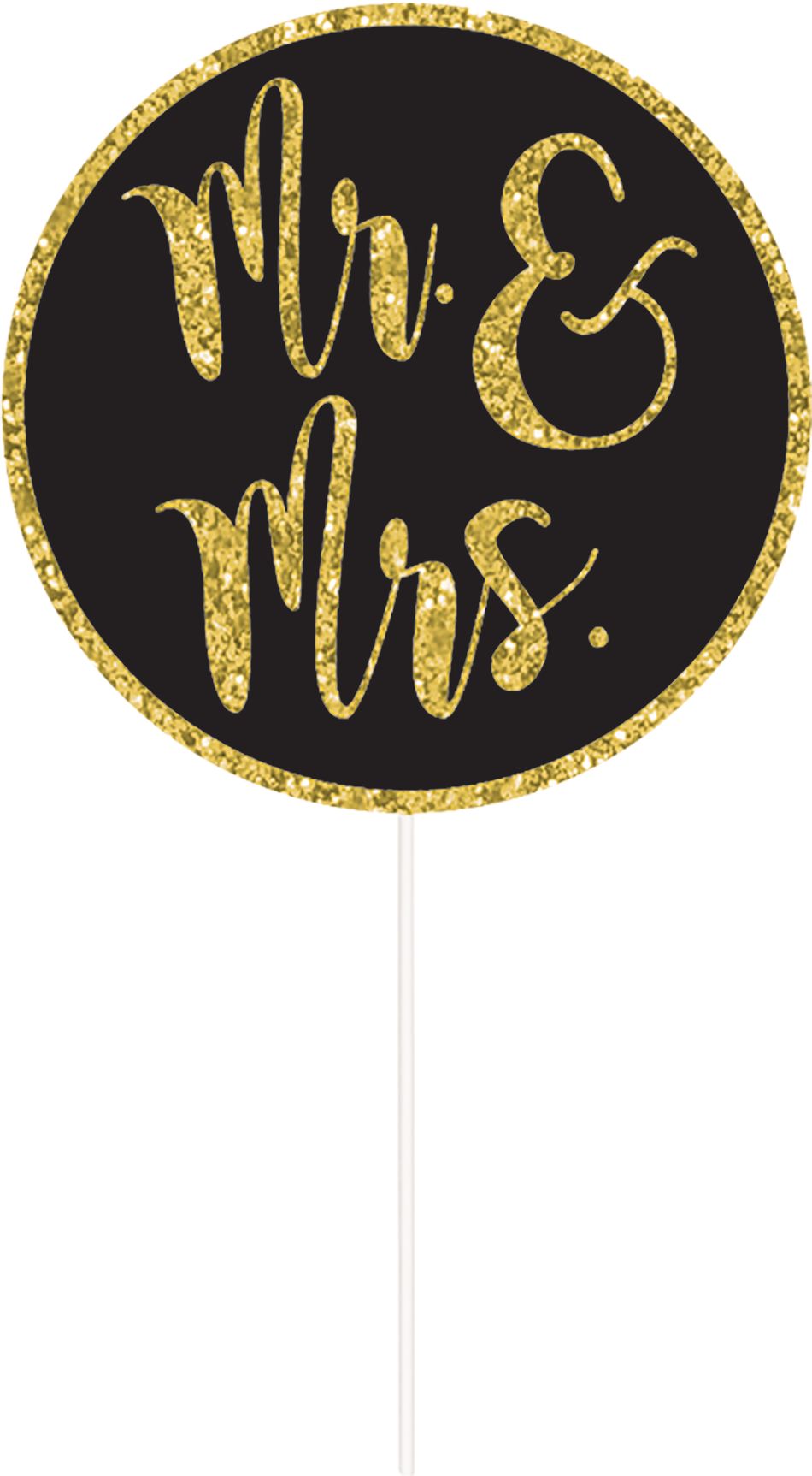 Accessoires cabine photographique Mariage à paillettes dorées Front_Flat