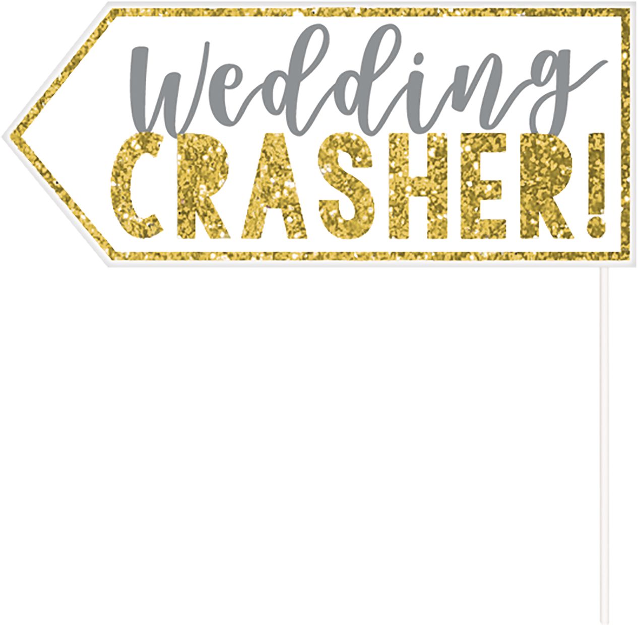 Accessoires cabine photographique Mariage à paillettes dorées Front_Flat