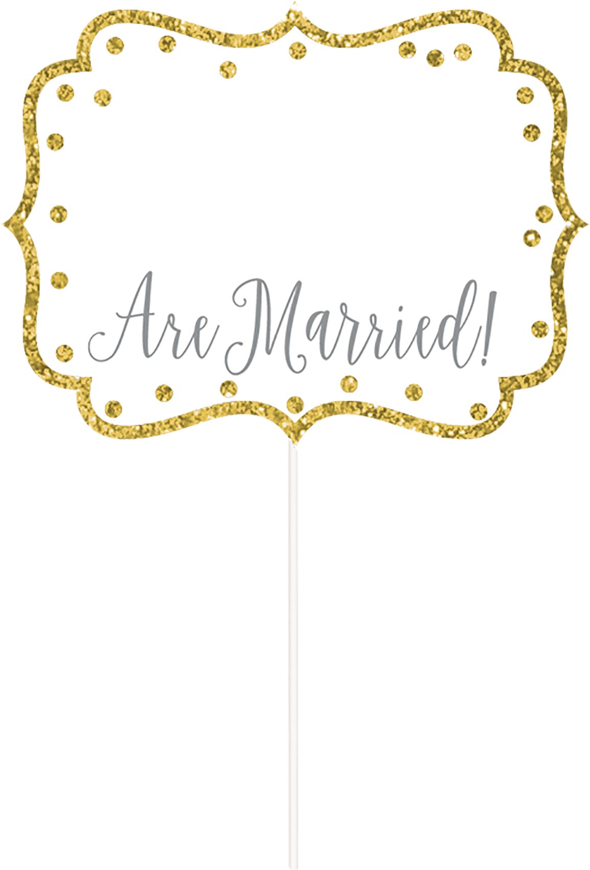 Accessoires cabine photographique Mariage à paillettes dorées Front_Flat