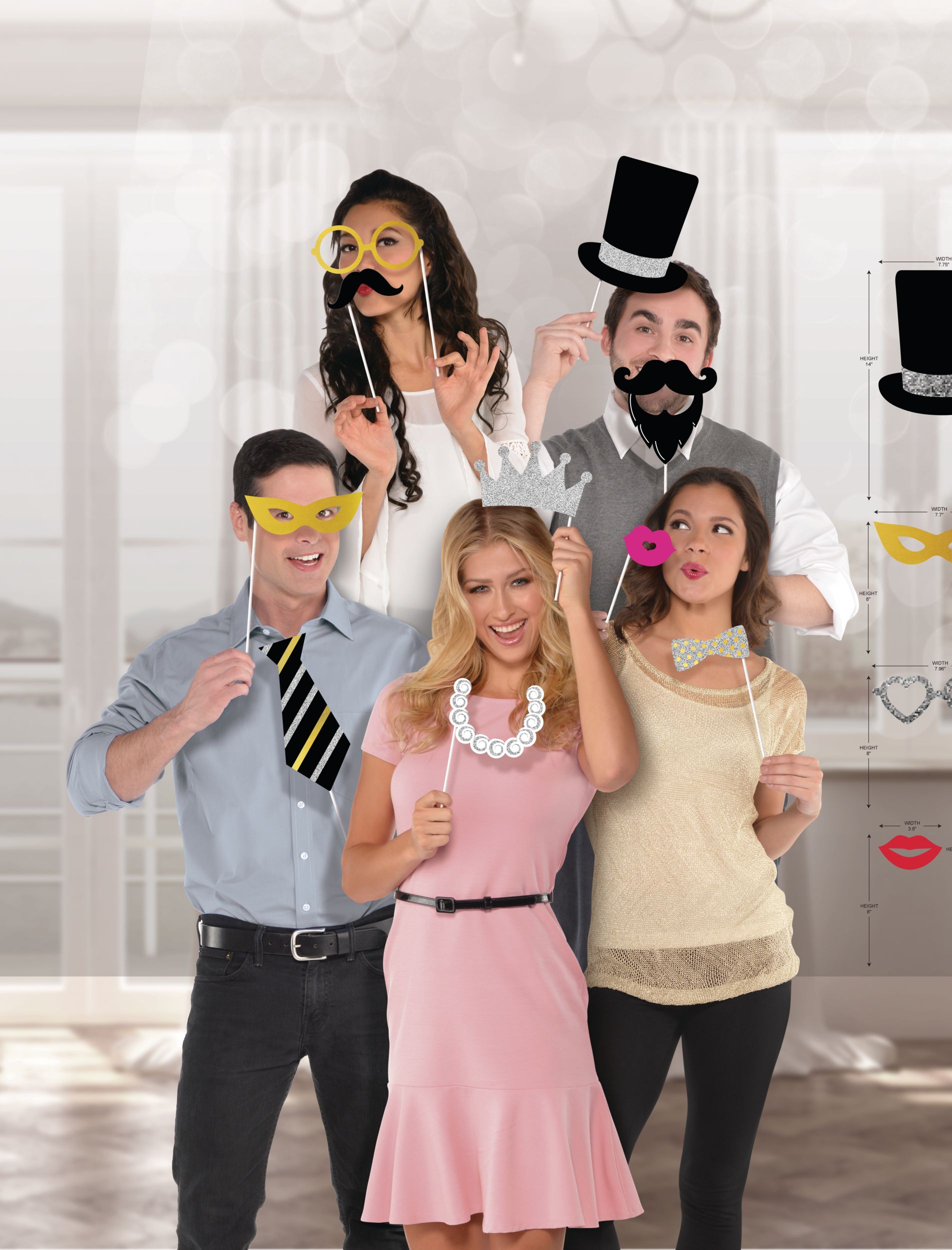 Fancy Photo Booth Props, 13-pc Composite_or_Mixed