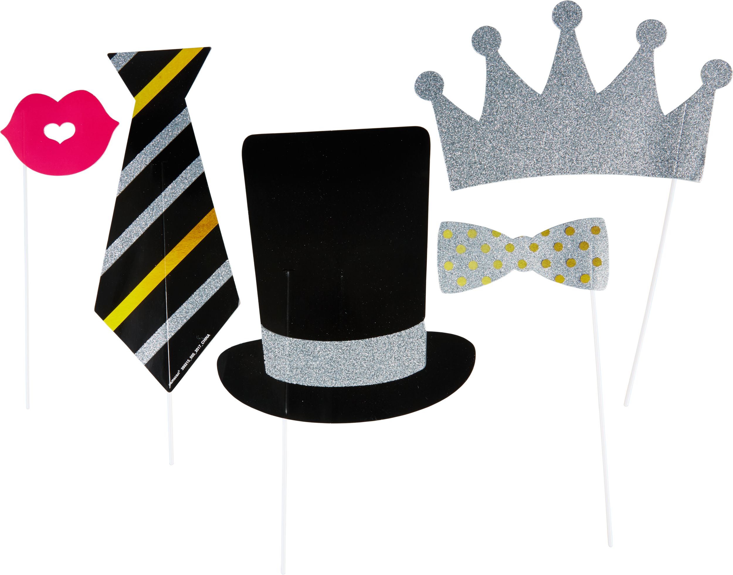 Fancy Photo Booth Props, 13-pc Front_Flat