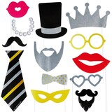 Fancy Photo Booth Props, 13-pc Front_Flat