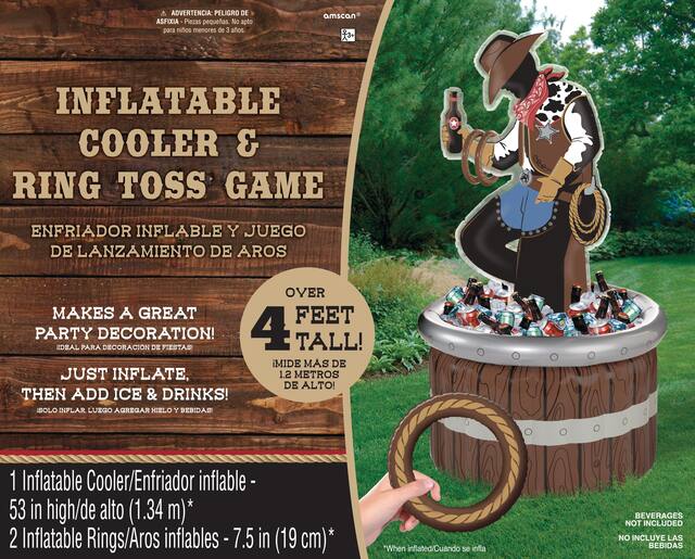 Inflatable Ring Toss Cowboy Cooler Front_Flat