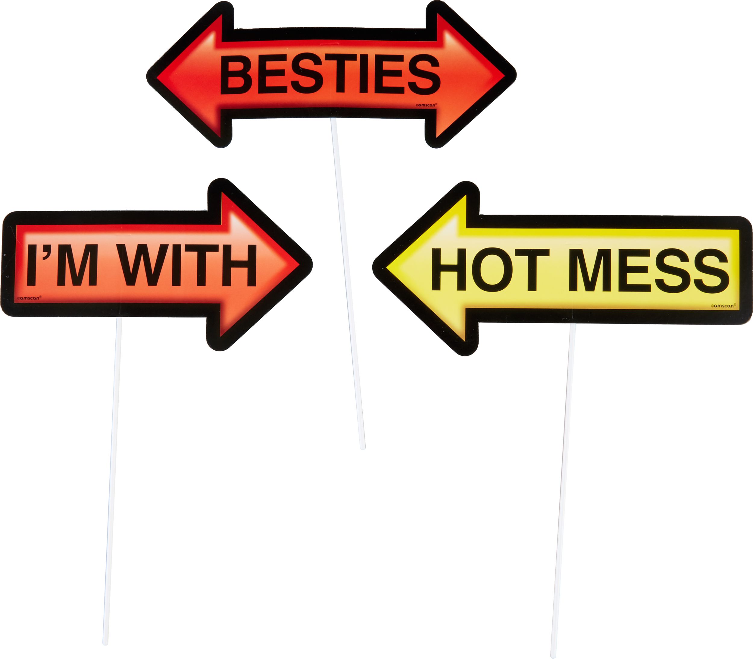 Trendy Phrases Photo Booth Props, 13-pc Front_Flat