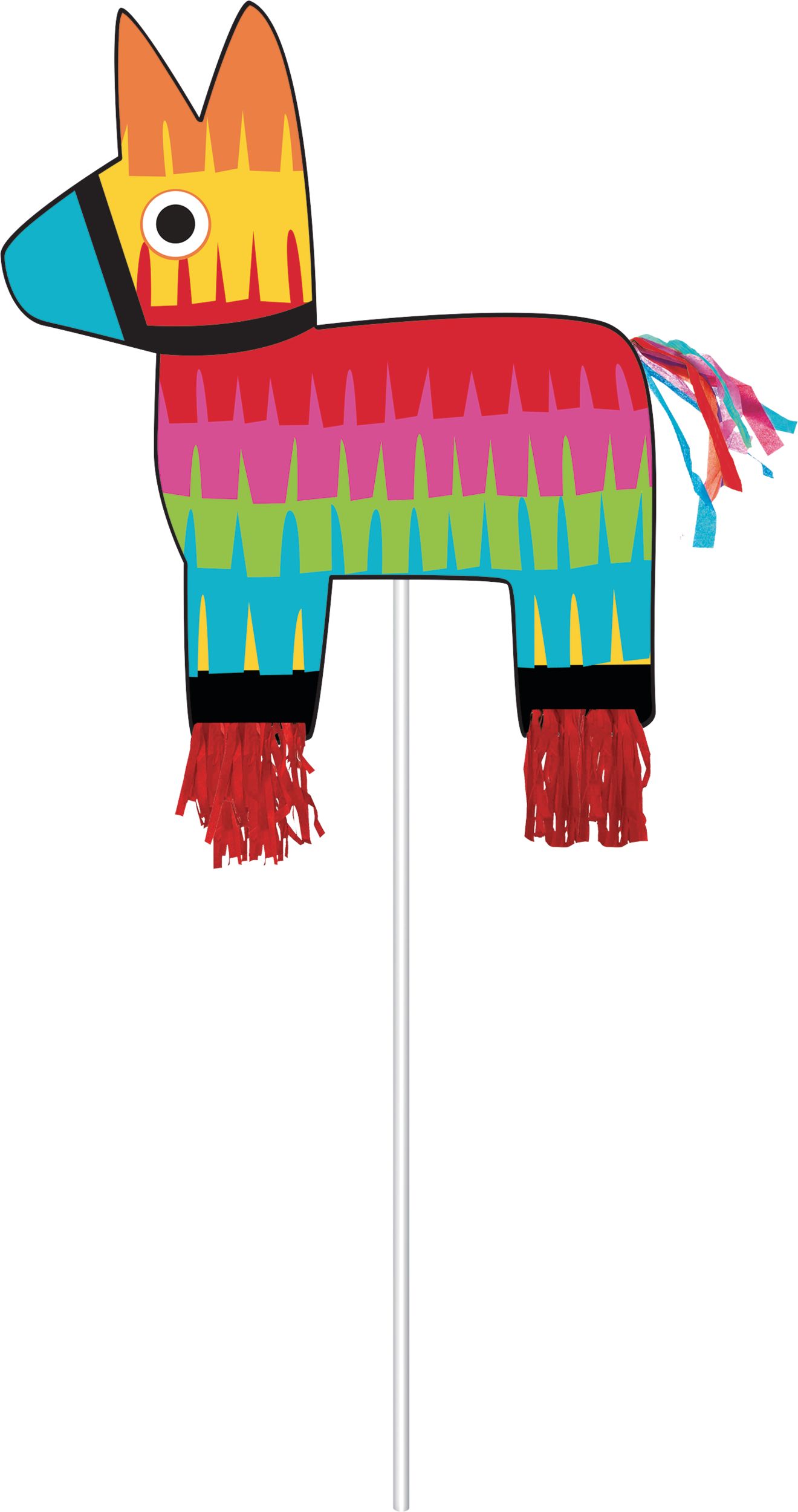 Fiesta "Let's Get Loco" Photo Booth Sign Props, Yellow/Red/Black, 22.5-in, 12-pk, for Cinco de Mayo/Fiesta/Summer Party Front_Flat