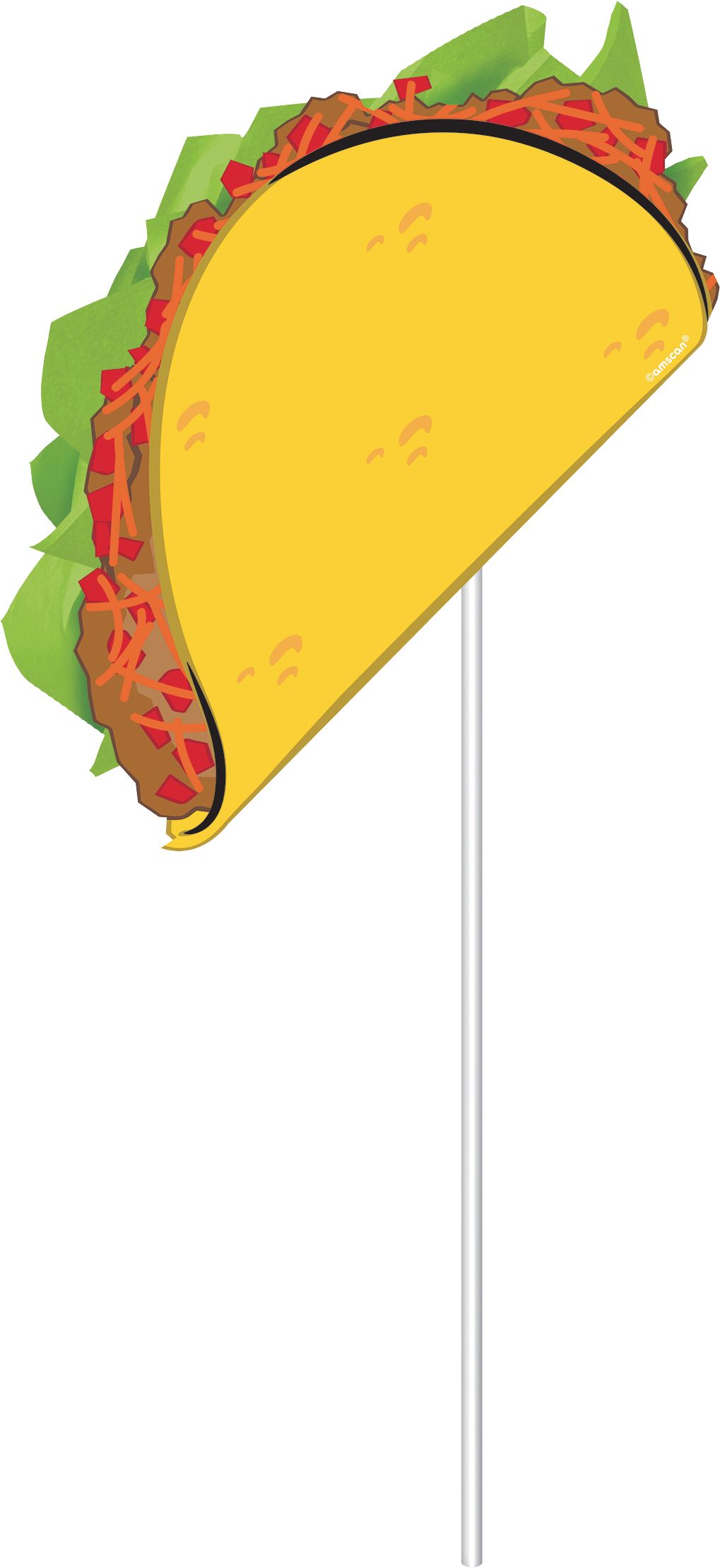 Fiesta "Let's Get Loco" Photo Booth Sign Props, Yellow/Red/Black, 22.5-in, 12-pk, for Cinco de Mayo/Fiesta/Summer Party Front_Flat