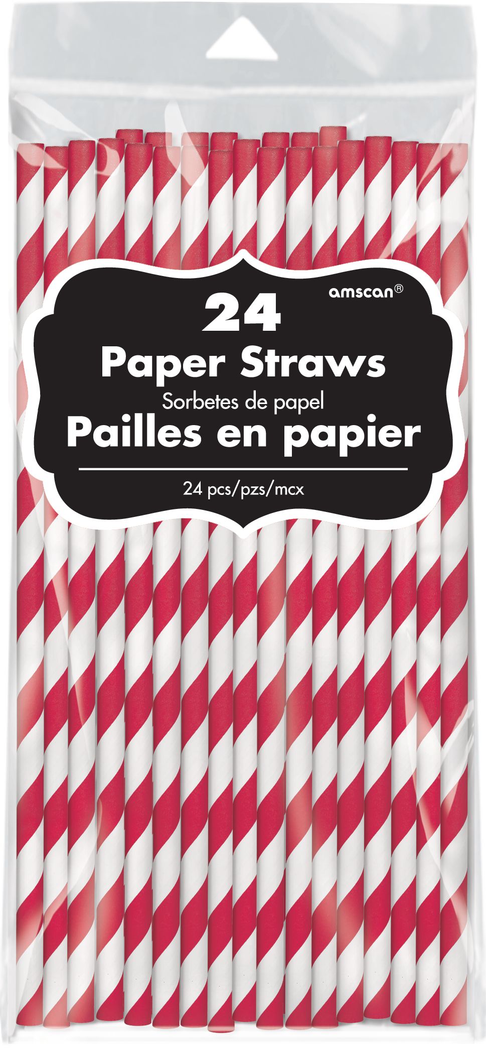 Striped Paper Straws, 24-pk Front_Flat