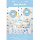 "It's a Boy" Treat Table Decorating Kit with Food Cards, Picks, Decorations & Banner, Blue/Gold, 16-in, 23-pk, for Gender Reveal/Baby Shower Front_Flat