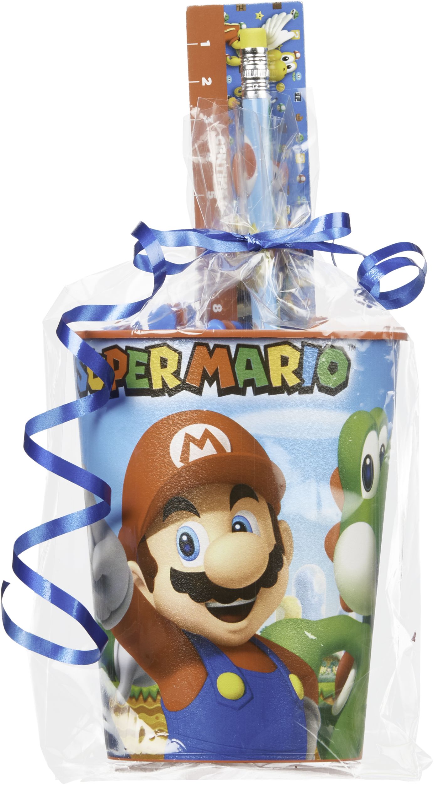 Super Mario Party Favour Plastic Cup features Yoshi, Luigi and the rest of the gang, Red Front_Flat